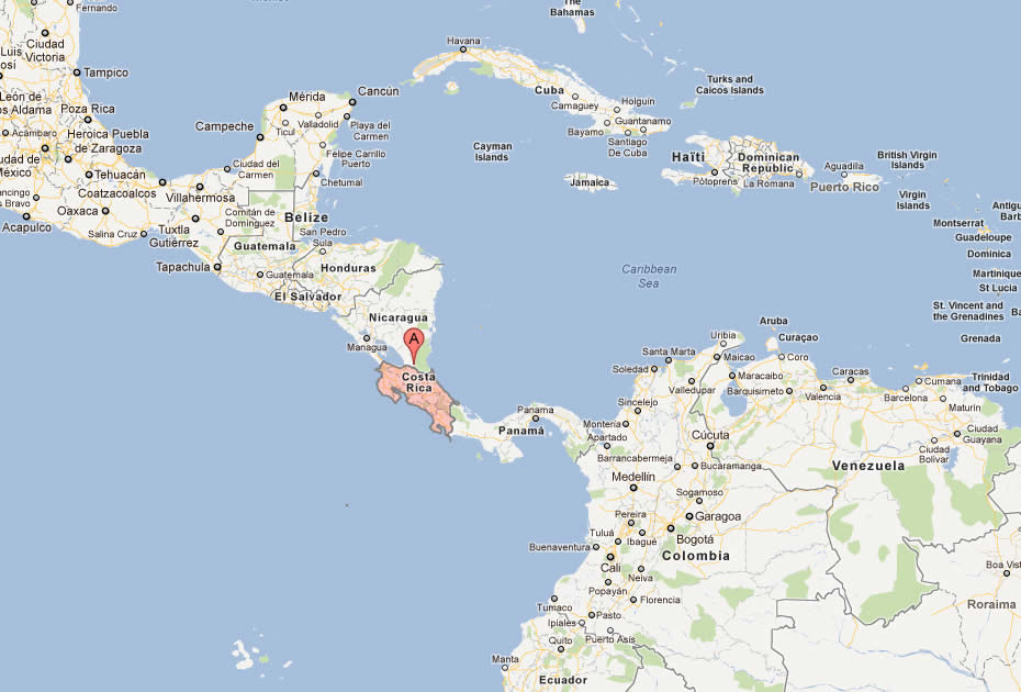 carte du costa rica Amerique centrale